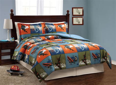Teen comforter sets for boys usually have guitars or camo prints. Just Boys Bedding: Ultimate Sports Bedding for the ...
