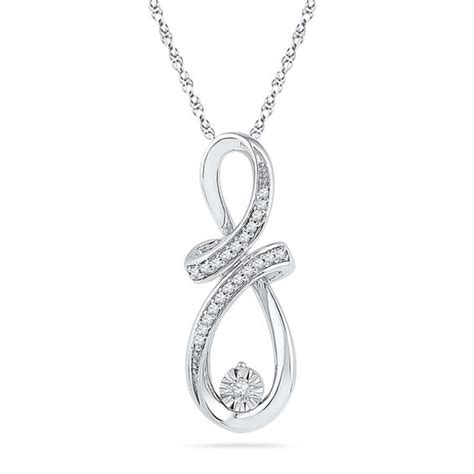 110 Ct Tw Diamond Infinity Pendant In Sterling Silver Diamond