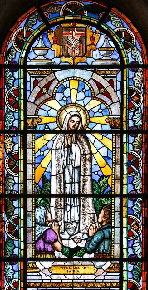 Fatima Covadonga Vitral De Igreja Vitrais De Igreja Vitrais Góticos