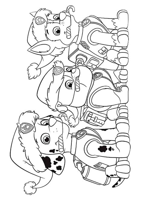 The main characters are rescue puppies and their leader ryder. Christmas coloring pages for kids - Paw patrol # ...