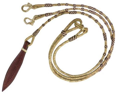 Showman Rawhide Romal Reins With Leather Popper 029 Horse Tack