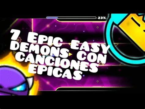 Epic Easy Demons Con Canciones Picas Geometry Dash Youtube