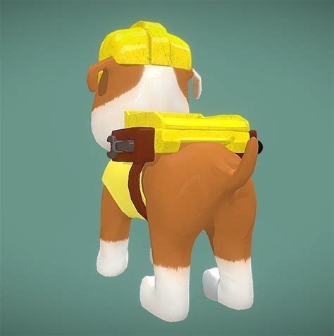 3d Model Rubble Paw Patrol Vr Ar Low Poly Cgtrader