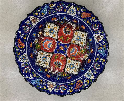 Handmade Turkish Ceramic Plate Cm Diameter Etsy