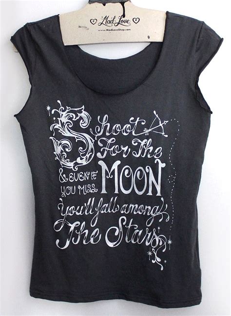 Shoot For The Moon Charcoal Grey T Shirt Clothes Women Fashion