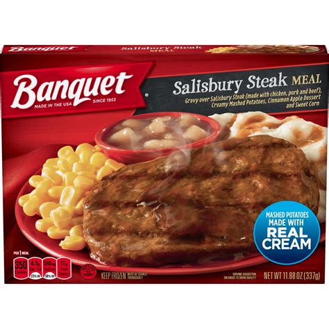 Banquet Classic Salisbury Steak Frozen Single Serve Meal 1188 Ounce