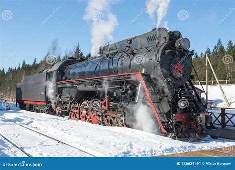 Soviet Mainline Freight Steam Locomotive Of The Lv Series Editorial