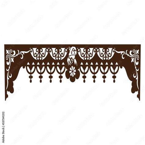 Laser Cutting Design For Temple Mandir Jali Partition Arch For Temple Decoration Stock Vector