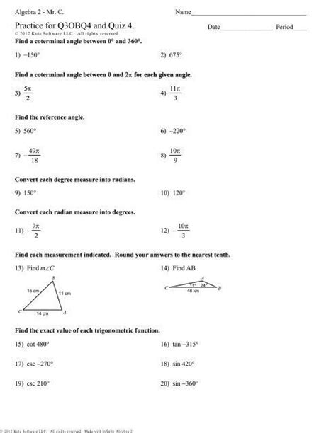 Inner perfection and clarity of the mathematical device almost always guarantee truth and importance. Trigonometric Functions Worksheet Kuta - worksheet