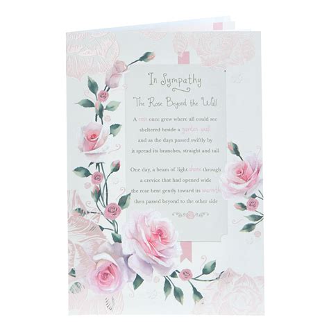Buy Sympathy Card Rose Beyond The Wall For Gbp 099