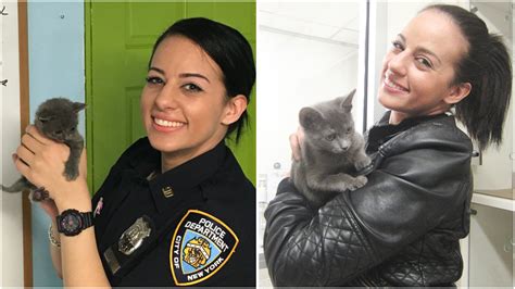 Nypd Officer Adopts Kitten She Rescued From Suitcase Dumped Near