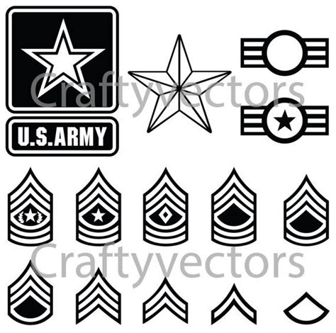 Army Badges And Stripes Vector File Svg Etsy Army Badge Us Army