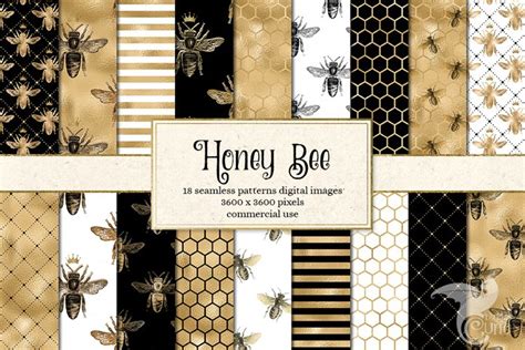 Honey Bee Seamless Patterns 96629