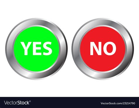 Yes And No Button Symbol Mark Is Correct And Vector Image