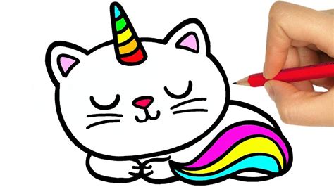 How To Draw Cute Cat Unicorn For Kids D4k Cute Drawin
