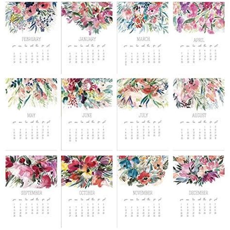 2019 Floral Printable Yearly Monthly Calendar Download Calendarbuzz