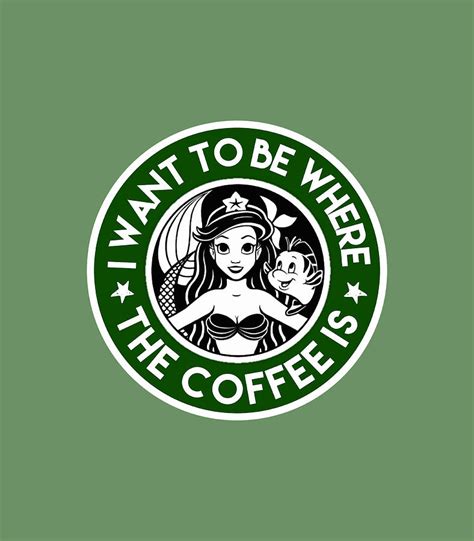 I Want To Be Where The Coffee Is Mermaid Digital Art By Mawin Lillia