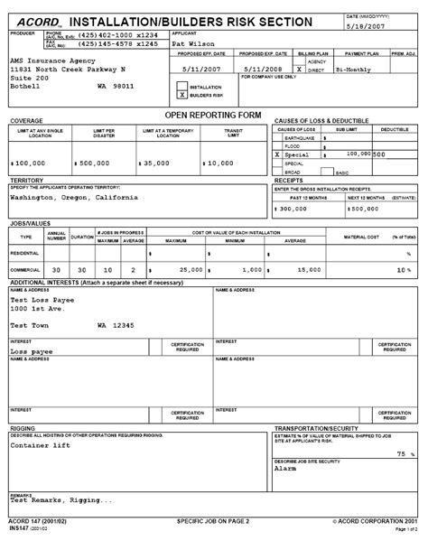 You can retrieve acord insurance forms by right click the image of the document above and select save image as option. 20 Lovely Acord Insurance Forms