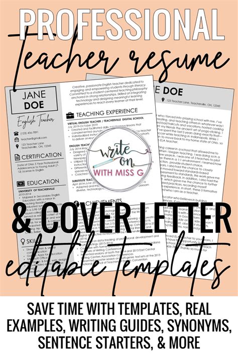 Looking for tour guide resume samples? Teacher Resume & Cover Letter Template + Step-by-Step ...