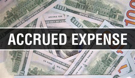 Accrued Expense Text Concept Closeup American Dollars Cash Money D Rendering Accrued Expense