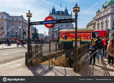 Piccadilly Circus Underground Station Entrance Stock Editorial Photo