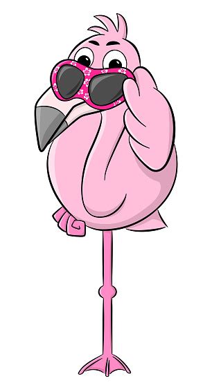 Cartoon Flamingo With Sunglasses Stock Illustration