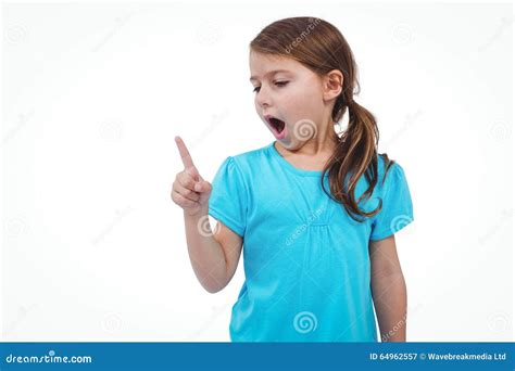 Cute Girl Shaking Finger Saying No Stock Image Image Of Purity
