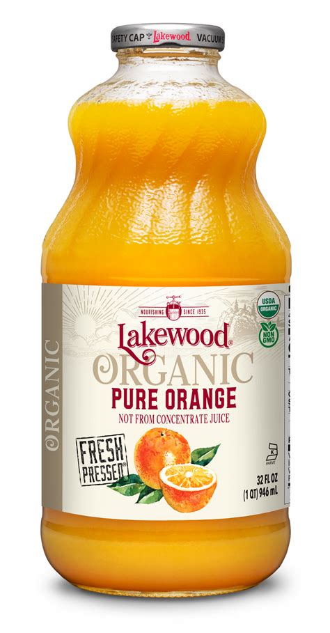 Lakewood Organic Pure Orange Juice Fresh Pressed No Sugar Added