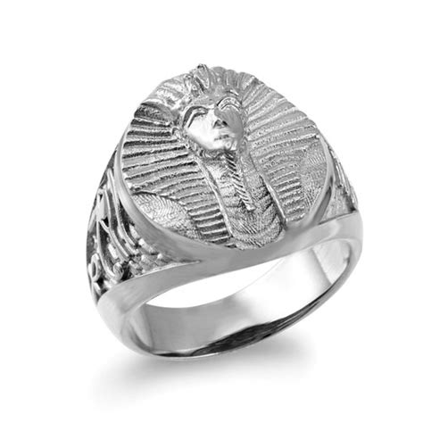 Sterling Silver Tutankhamun Egyptian Pharaoh King Tut Horus Ring