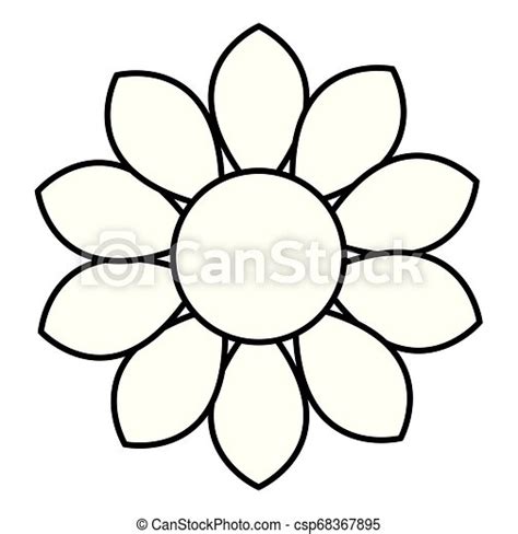 Beautiful Flower Drawing Monochrome Vector Illustration Design Canstock