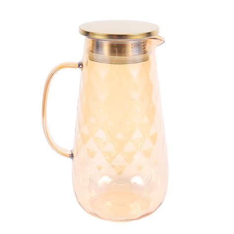 54oz Glass Pitcher With Lid Iced Tea Pitcher Water Jug Hot Cold Water Ice Tea Wine Coffee Milk