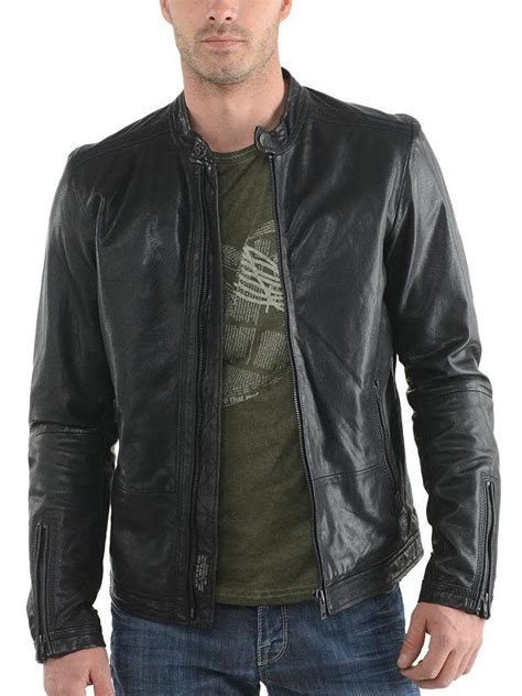 genuine leather jackets for men amazon best seller lambskin leather motorcycle biker jacke