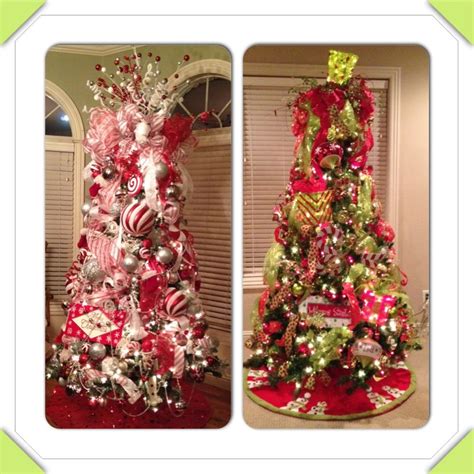 Red And White Candy Cane Christmas Tree And Green And Red Fun Christmas