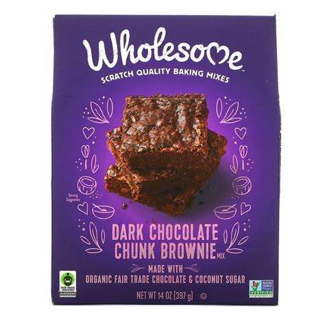 Wholesome Dark Chocolate Chunk Brownie Mix 14 Oz 397 G Iherb