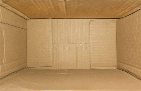 Top View Of Deep Empty Cardboard Box Opened Brown Paper Carton Box