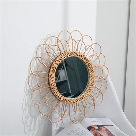 These sunglasses are one of the top 3 pairs of sunglasses i've ever owned, and these rattan beaded earrings are lightweight and so much fun! Creative Fashion Hanging Mirror Rattan Sunflower Circular ...