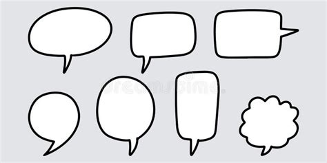 Doodle Sketch Style Of Speech Bubbles Hand Drawn Illustration For