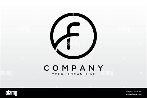 Initial Letter F Logo With Circle Shape Modern Unique Creative F Logo
