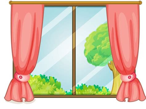 Two red fabric curtains illustration, window treatment window blind curtain, stage curtains, interior design, decor, textile png. Window clipart 2 » Clipart Station