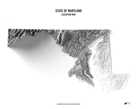 Maryland Elevation Map In 2021 Elevation Map Relief Map Map