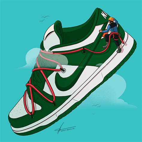 Off White Nike Sb Dunk Low 2019 Sneaker Illustration By Kody Mason