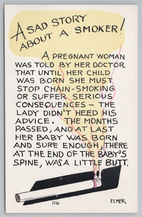 Artist Signed Elmer Anderson~comic~sad Story About Pregnant Smoker~vintage Pc Other Unsorted