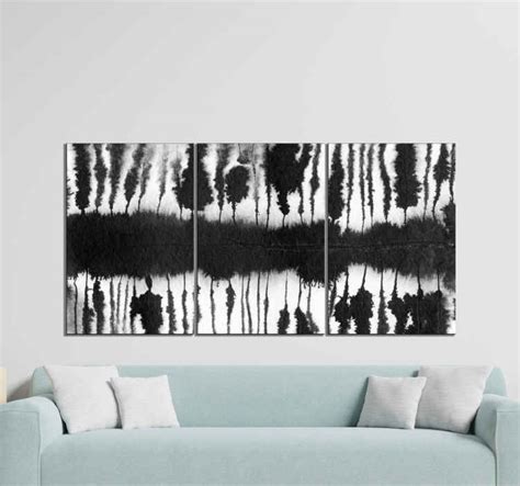 Abstract Black And White Strokes Abstract Framed Wall Art Tenstickers