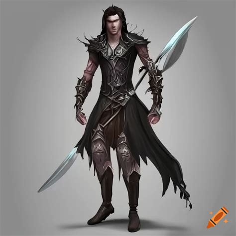 Artwork Of A Menacing Male Elf With Raven Wings And Dual Swords