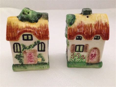 1st choice fba_bck31360 retro style salt and pepper shakers with stainless tops (2), 1, original version. Vintage Salt & Pepper Shakers Cottage Houses in 2020 ...