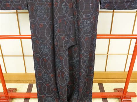 Vintage Tsumugi Kimono Robe Japanese Antique Kimono 1321 Etsy