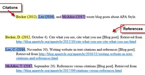 Apa Style 6th Edition Blog References Versus Citations