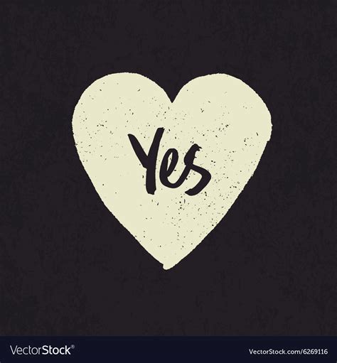Yes In Heart Shape Royalty Free Vector Image Vectorstock