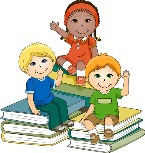 Cartoon Children Reading