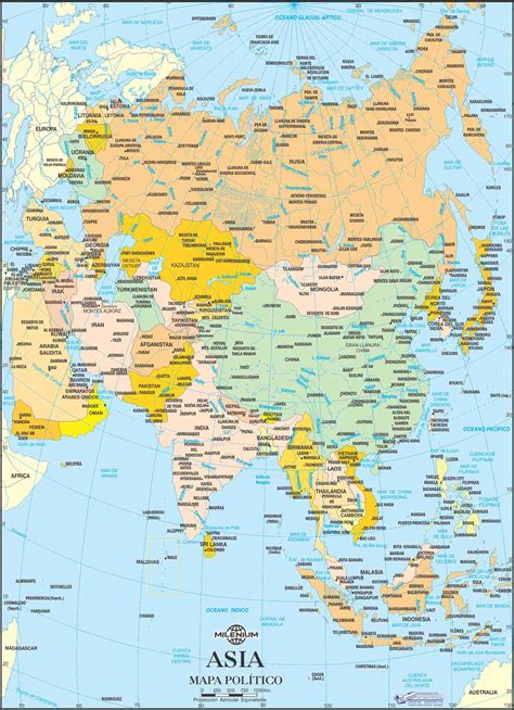 Mapa De Asia Político Flexible O Rígido Tec Asociados